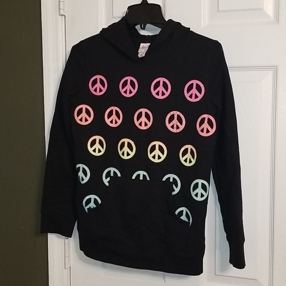 Black peace sign hoodie by Circo